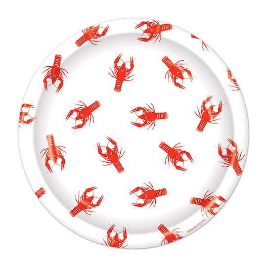 Beistle 7" Crawfish Paper Plates, 2 Packs of 8